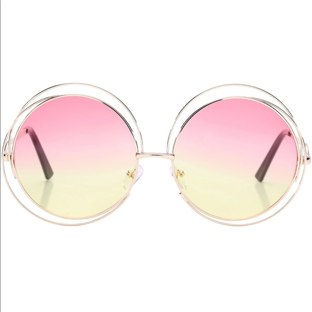 FARRAH PINK OMBRÉ RETRO 70’s OVERSIZED SHADES *NEW